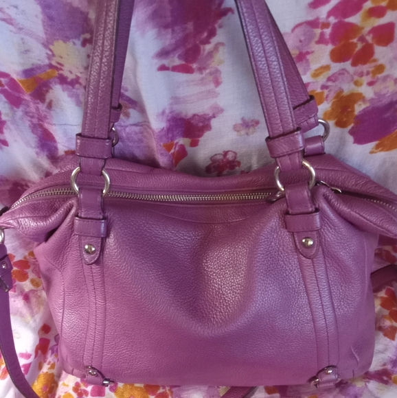 Coach Vintage Alexandra Purple Berry Leather Satchel/Shoulder Bag - Picture 14 of 14